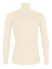 wobera Natur Rollkragenpullover mit Stehkragen mit 70% Schurwolle  und 30% Seide