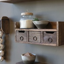 41080800 Chic Antique *  Grimaud Regal / Aufsatz Box mit Schubladen L36 cm natur