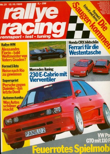 Rallye racing 1988 - racing, 21/1988