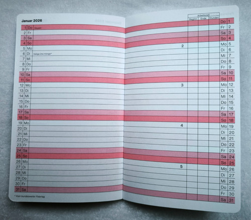 Taschenkalender 2026