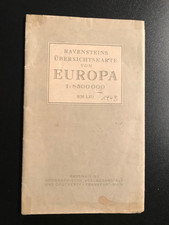 Ravensteins Übersichtskarte von Europa, Deutsches Reich 1943, farbige Landkarte