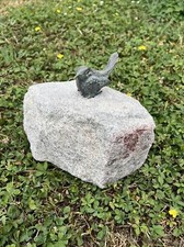 Bronze Skulptur Vogel auf