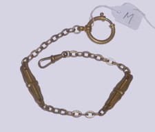 Alte Taschenuhrkette Uhrenkette Uhrkette Kette Taschenuhr Messing goldfarbig "M"