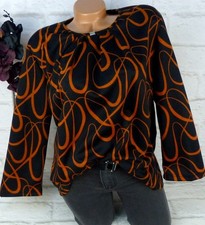 New Jersey Shirt Tunika Bluse Pulli Top Lagenlook Designer Kurz Damen M 42 44