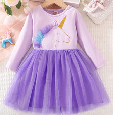 Magisches Einhorn-Kleid für Mädchen – Ein Traum in Lila! Gr.110/116, Neu