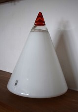 Designer Tischleuchte Kegellampe aus Opalglas von Giusto Toso für Leucos 70iger