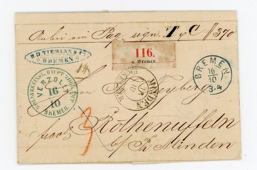 Bremen 1860 paketbegleitbrief - 1860,