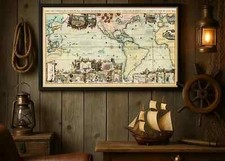 Antike Weltkarte "Carte Très