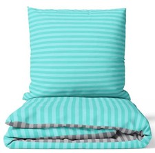 Bettwäsche Baumwolle Gestreift Damast Muster Deckenbezug Kissenbezug 4Jahreszeit