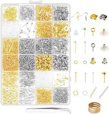 Ohrringe Basteln Zubehör,2416tlg Schmuckherstellung Set Schmuck Reparatur Kit
