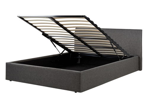 Polsterbett leinenoptik grau - leinenoptik,