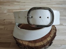 Echt Leder Gürtel Weiß Breit