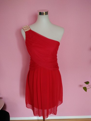 Kleid one shoulder - kleid,, perlen