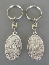 Schlüsselanhänger Hl. Christopherus /Lourdes Madonna mit Bernadette 1 Stück PC05