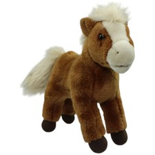 Teddy-Hermann Brauner Pferd mit beiger Mähne, stehend Kuscheltier 30cm Gebraucht