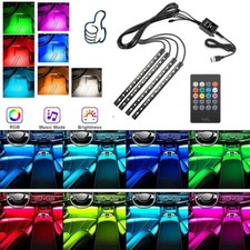 LED RGB Innenraumbeleuchtung Auto KFZ Ambiente Fußraumbeleuchtung mit Control 4x