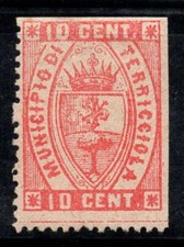 Blumenerde - Postfrisch 100% Italien fiskalisch 10 Cent,Rathaus,Rot