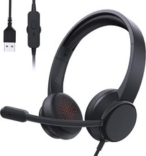 syndesmos Headsets mit Mikrofon für PC, USB-Headsets mit Noise Cancelling Mi