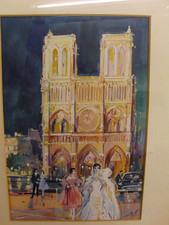 Aquarell um 1960 Haute Couture