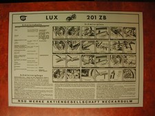 Info Tafel NSU LUX 201 ZB Schmierplan