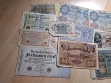 Schrottkonvolut 4 Reichsbanknoten Darlehenskassenscheine Inflationsgeld Banknote