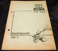 Orig.Agria Ersatzteilliste für die Einradhacke mit Radantrieb Typ 2100 m Mo.64/3