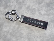 Für Volvo Schlüsselanhänger Schlüssel Alcantara Schwarz Rot NEU