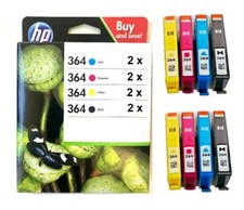 8 Original Tinte HP Photosmart 3520 5520 6520 B109 B209A B210A / Nr. 364 INK Set