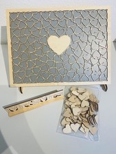 Gästebuch aus Holz Herzen für Hochzeit, Taufe o.ä. 42x32 cm