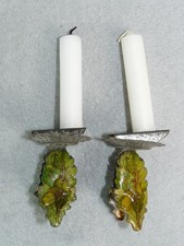 antike Kerzenhalter Blech lithografiert Weihnachten Clip Baumschmuck um 1900 alt