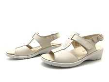 Goldkrone Damen Sandalen Gr. 37,5 Sandaletten Riemchensandalen Komfort Beige