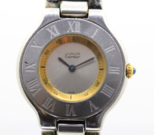 Cartier Uhr Must de 21 Edelstahl Stahl/Gold Ref. 1330 31mm Quarz Damenuhr