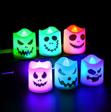 6 Stück LED Geist Kürbis