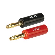 2er Set HICON Bananenstecker bis 4,2 mm echtvergoldet | SOMMER CABLE banana plug