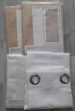 4 Ösenvorhänge 140 x 250 cm. 2x weiß und 2x leinen ( braun beige ) unbenutzt