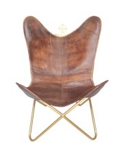 Handgemacht Leder Sessel Eisen