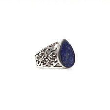 925 Silber Siegel Ring Lapislazuli Bandring Herren Schmuck Lapis 17.5mm / 55