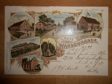 Litho Waddewarden Schule Gasthof b Jever Schortens Wilhelmshaven Wittmund