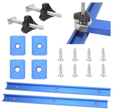 2 Stück T Nut Schiene M8 400mm, Aluminiumlegierung T-Track T Profil Blau