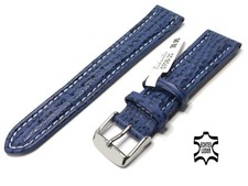 UHRENARMBAND Echt Haifisch Marke: Eichmüller Blau oder Schwarz 18 mm | 22 mm