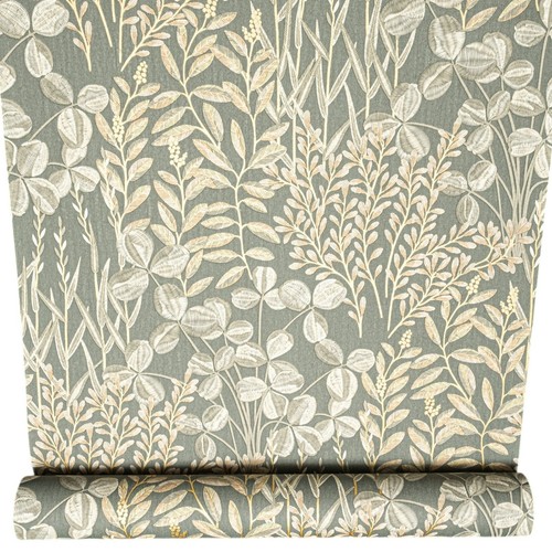 Grün floral tapete gold - grün,
