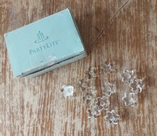 PartyLite 12 Kerzenhalter Geburtstag Blümchen Sterne Glas P 9707  Vintage