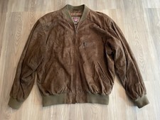 80er Jahre Lederjacke Braun Gr. D 48 H 54 Unisex Wildleder JACKE Damen Herren