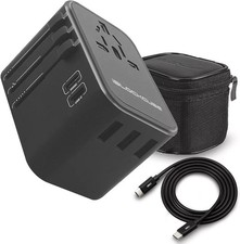 IBlockCube Reiseadapter, weltweit erster 35W Dual Typ C | 3 USB Ports mit 3,5A