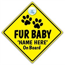 Individuelles Hunde Autoschild auf Bestellung, personalisiertes Hund Bordschild, Fell Baby