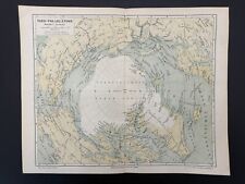 antike historische Landkarte Spezialkarte  Karte der Nordpolarländer um 1890