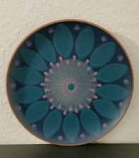 Wandteller KMK Kupfermühle, Dekor Viola, blau, Lieselotte Kantner, Vintage