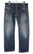 DIESEL Larkee 0088Z Jeans Herren W32/~L29 Faded Whiskers Button Fly Blau Locker