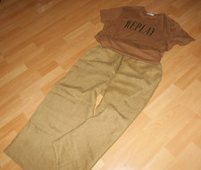 Braune Leinenhose von OYSHO Gr.S weite Beine 100% Leinen Neu!