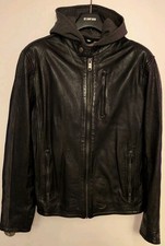 CAMP DAVID Lederjacke mit Kapuze - Schwarz - Größe XL - Wie Neu - Super Zustand!